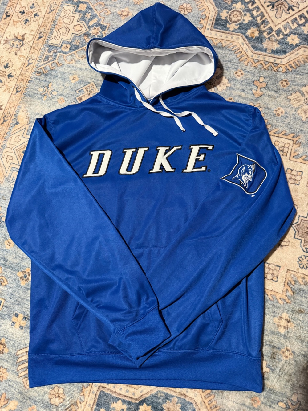 DUKE Blue Devils performance fabric hoodie sz L